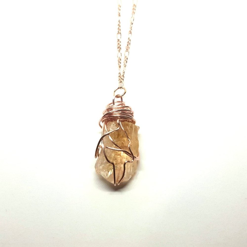 Citrine Abundance Stone Crystal Choker Necklace